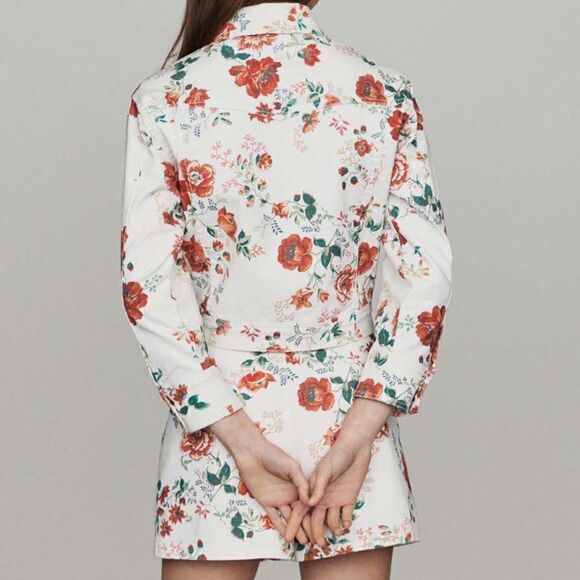 Denim Jacket with Floral Print - Picture 5 of 14